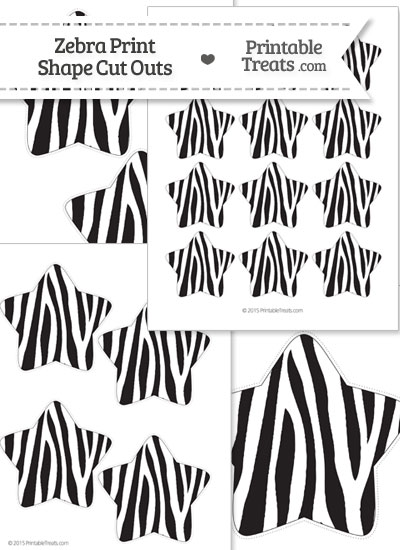 Printable Zebra Print Star Cut Outs from PrintableTreats.com