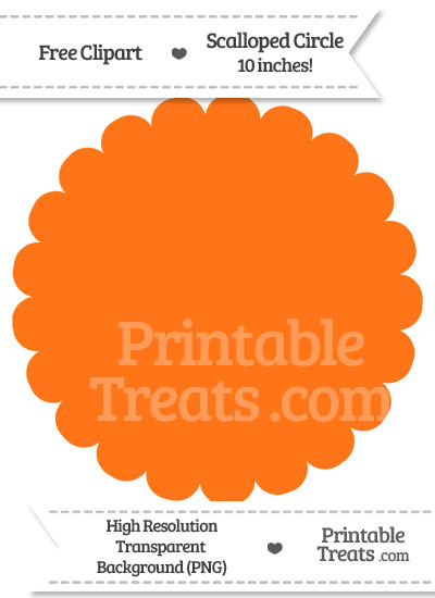 Pumpkin Orange Scalloped Circle Clipart from PrintableTreats.com