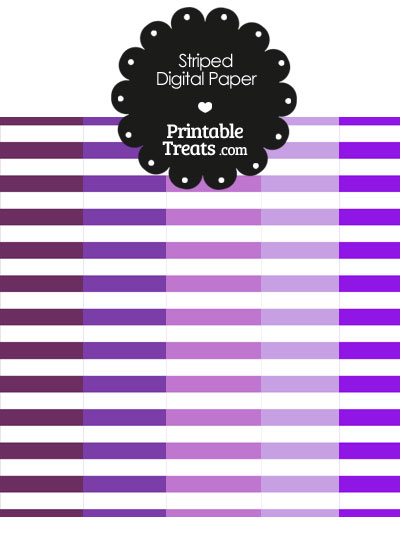 Purple and White Horizontal Striped Digital Scrapbook Paper from PrintableTreats.com