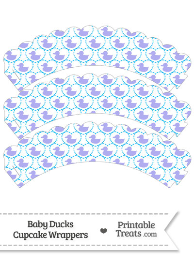 Purple Baby Ducks Scalloped Cupcake Wrappers from PrintableTreats.com