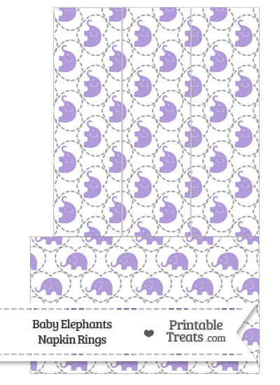 Purple Baby Elephants Napkin Rings from PrintableTreats.com