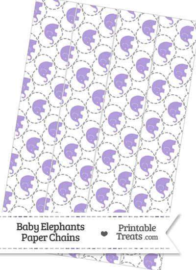 Purple Baby Elephants Paper Chains from PrintableTreats.com