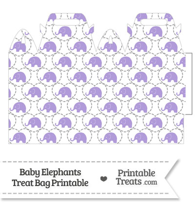 Purple Baby Elephants Treat Bag from PrintableTreats.com