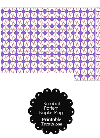 Purple Baseball Pattern Napkin Rings from PrintableTreats.com