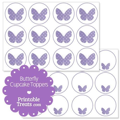 purple butterfly cupcake toppers