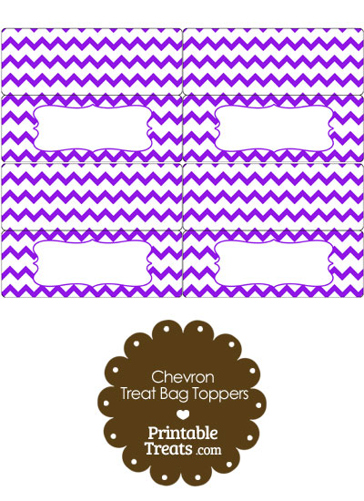 Purple Chevron Treat Bag Toppers from PrintableTreats.com