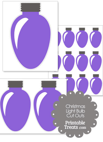 Purple Christmas Light Bulb Cut Outs from PrintableTreats.com