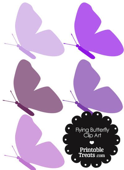 Purple Flying Butterfly Clipart from PrintableTreats.com