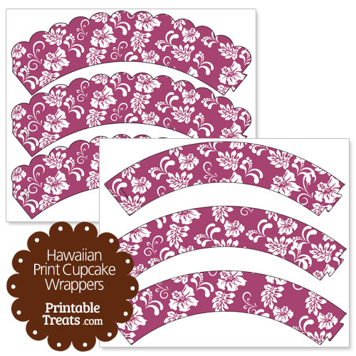 purple hawaiian print cupcake wrappers