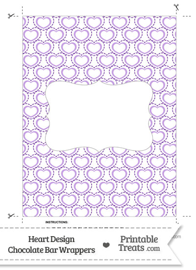 Purple Heart Design Chocolate Bar Wrappers from PrintableTreats.com