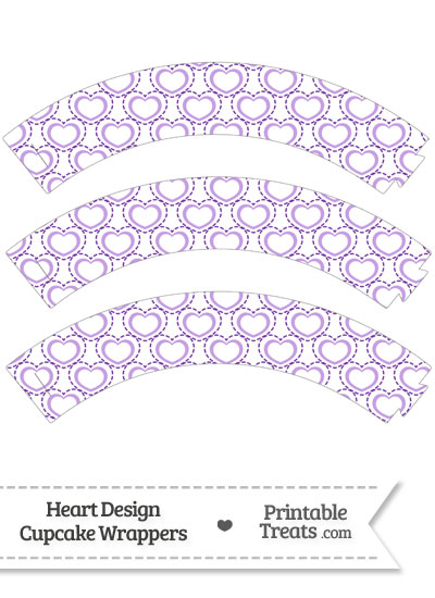 Purple Heart Design Cupcake Wrappers from PrintableTreats.com