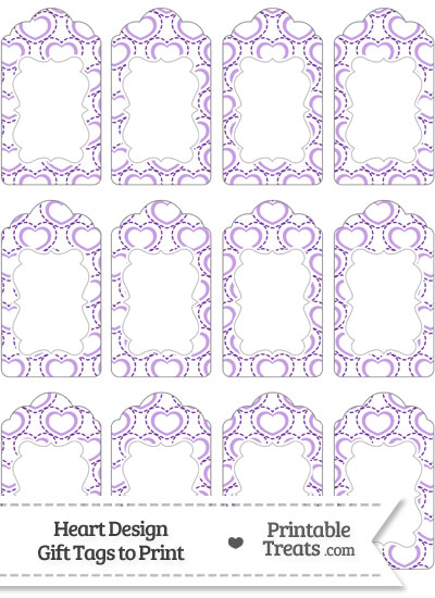 Purple Heart Design Gift Tags from PrintableTreats.com