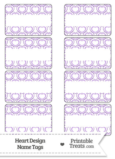 Purple Heart Design Name Tags from PrintableTreats.com