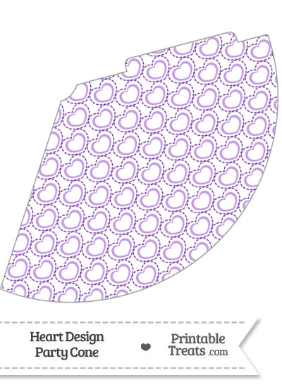 Purple Heart Design Party Cone from PrintableTreats.com