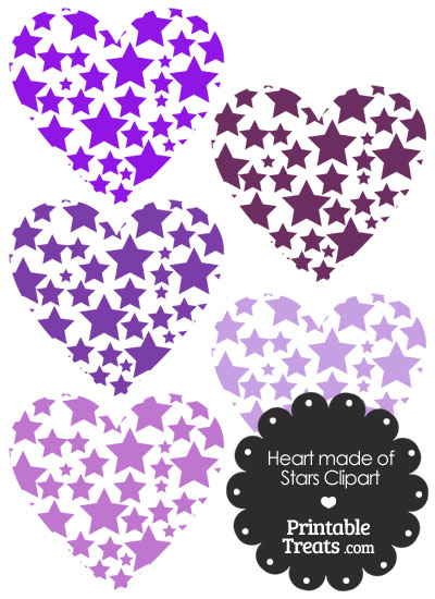 Purple Heart Made of Stars Clipart from PrintableTreats.com
