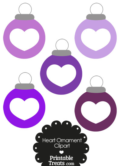 Purple Heart Ornament Clipart from PrintableTreats.com