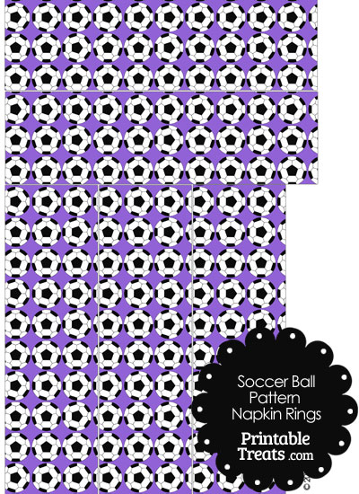 Purple Soccer Ball Pattern Napkin Rings from PrintableTreats.com