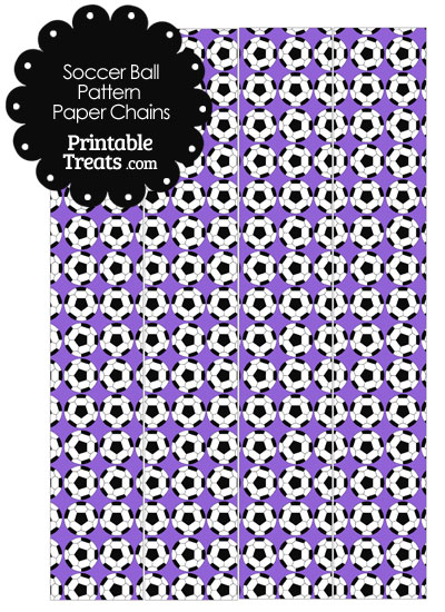 Purple Soccer Ball Pattern Paper Chains from PrintableTreats.com