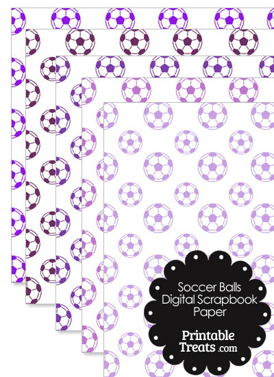 Purple Soccer Digital Scrapbook Paper from PrintableTreats.com