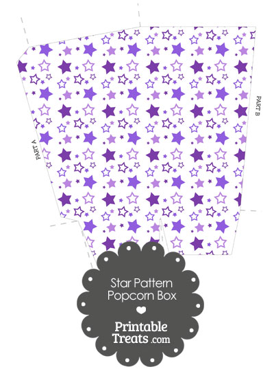 Purple Star Pattern Popcorn Box from PrintableTreats.com
