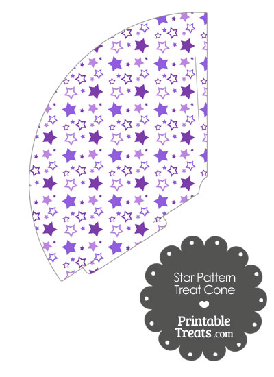 Purple Star Pattern Treat Cone from PrintableTreats.com