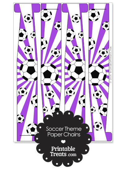 Purple Sunburst Soccer Paper Chains from PrintableTreats.com