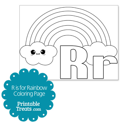 r is for rainbow coloring page