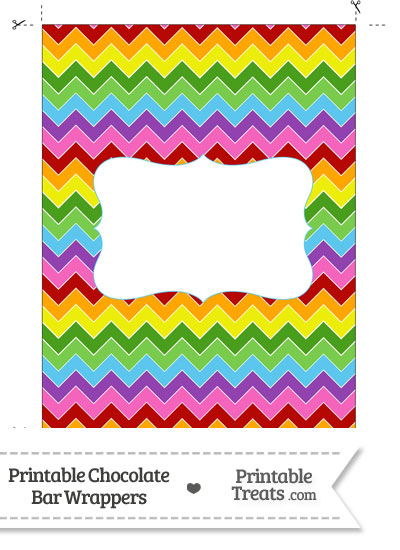 Rainbow Chevron Chocolate Bar Wrappers from PrintableTreats.com