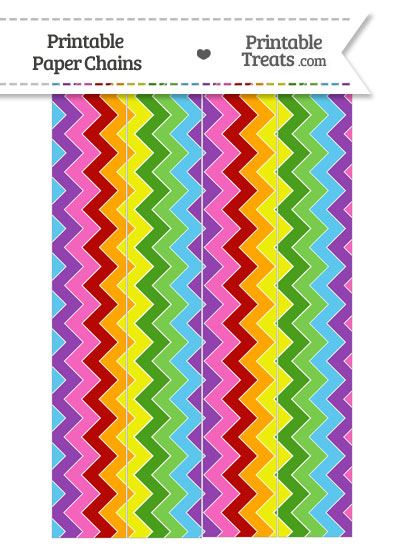 Rainbow Chevron Paper Chains from PrintableTreats.com