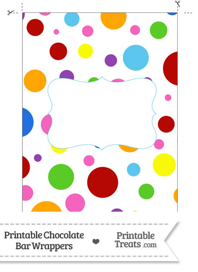 Rainbow Dots Chocolate Bar Wrappers from PrintableTreats.com