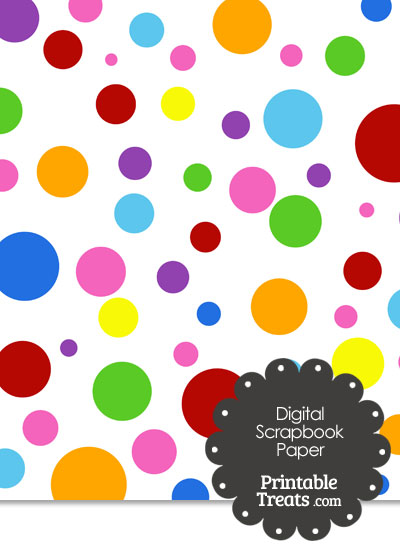 Rainbow Dots Digital Scrapbook Paper from PrintableTreats.com