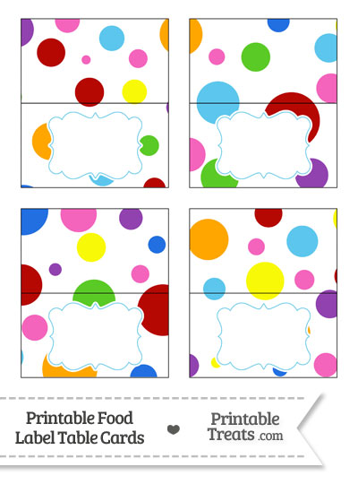 Rainbow Dots Food Labels from PrintableTreats.com