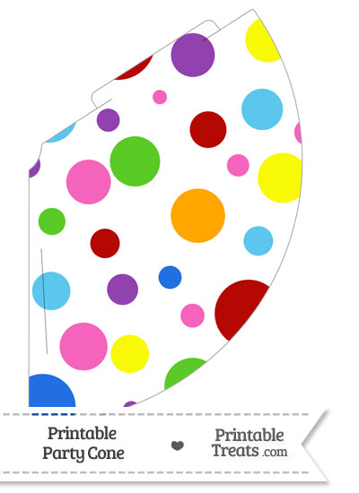 Rainbow Dots Party Cone from PrintableTreats.com