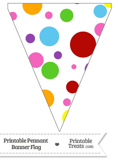 Rainbow Dots Pennant Banner Flag from PrintableTreats.com