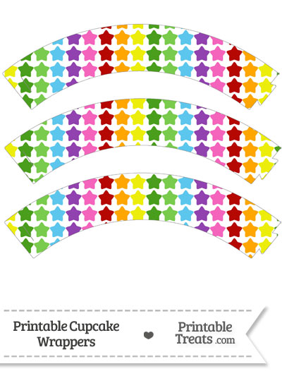 Rainbow Stars Cupcake Wrappers from PrintableTreats.com