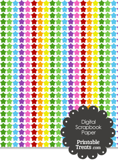 Rainbow Stars Digital Scrapbook Paper from PrintableTreats.com