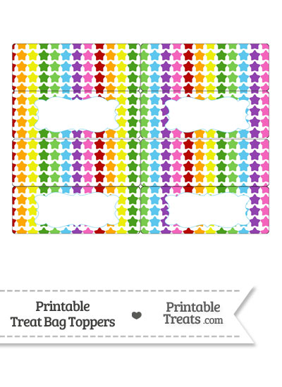 Rainbow Stars Treat Bag Toppers from PrintableTreats.com