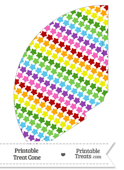 Rainbow Stars Treat Cone from PrintableTreats.com