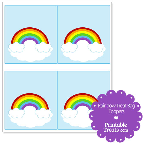 rainbow treat bag toppers