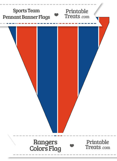 Rangers Colors Pennant Banner Flag from PrintableTreats.com
