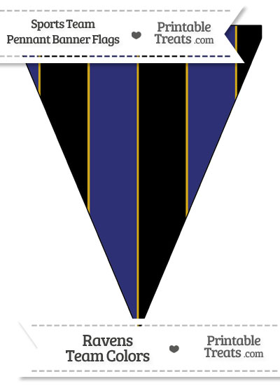 Ravens Colors Pennant Banner Flag from PrintableTreats.com