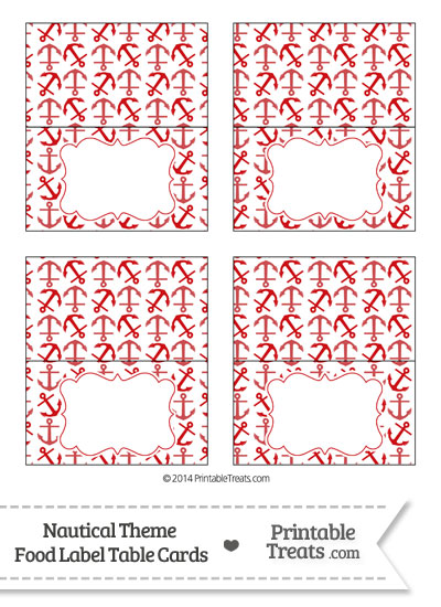 Red Anchors Food Labels from PrintableTreats.com