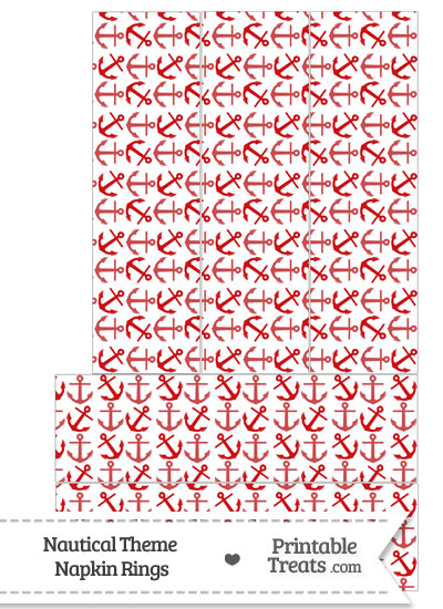 Red Anchors Napkin Rings from PrintableTreats.com