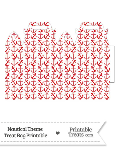 Red Anchors Treat Bag from PrintableTreats.com