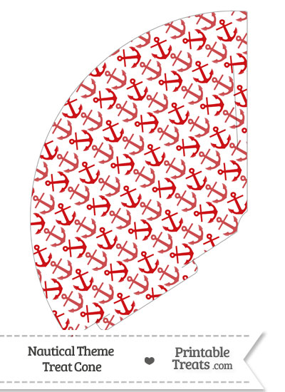 Red Anchors Treat Cone from PrintableTreats.com