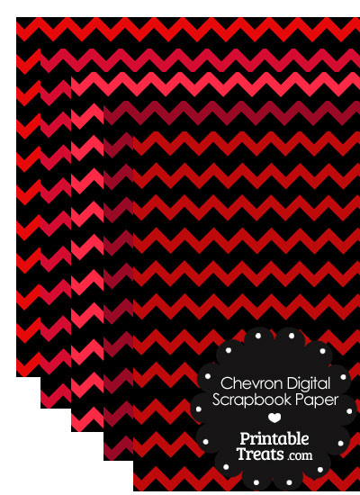 Red and Black Chevron Digital Scrapbook Paper from PrintableTreats.com