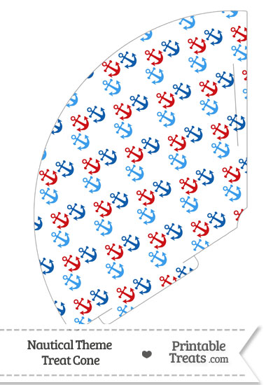 Red and Blue Anchors Treat Cone from PrintableTreats.com