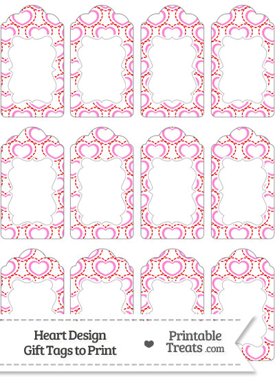 Red and Pink Heart Design Gift Tags from PrintableTreats.com