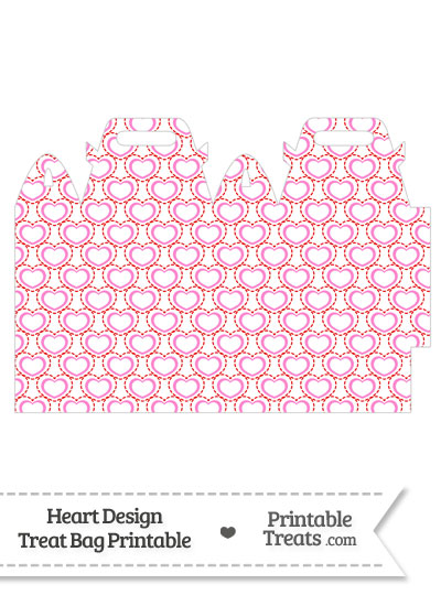 Red and Pink Heart Design Treat Bag from PrintableTreats.com