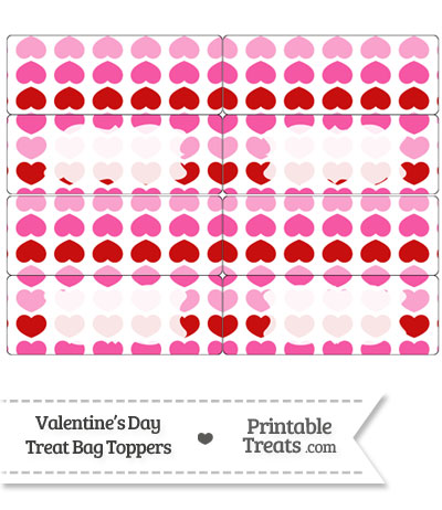 Red and Pink Hearts Treat Bag Toppers from PrintableTreats.com